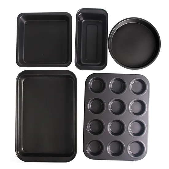 Nordic Custom Style Shallow Rectangular Bakeware Pizza Nonstick Sheet Pan Carbon Steel Baking Pans Set