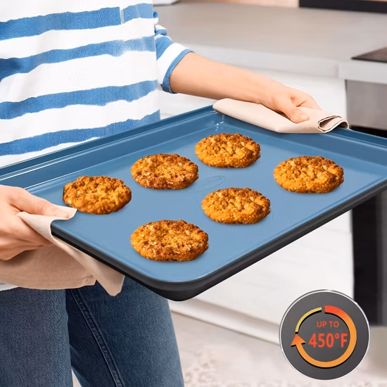 Nordic Custom Style Shallow Rectangular Bakeware Pizza Nonstick Sheet Pan Carbon Steel Baking Pans Set