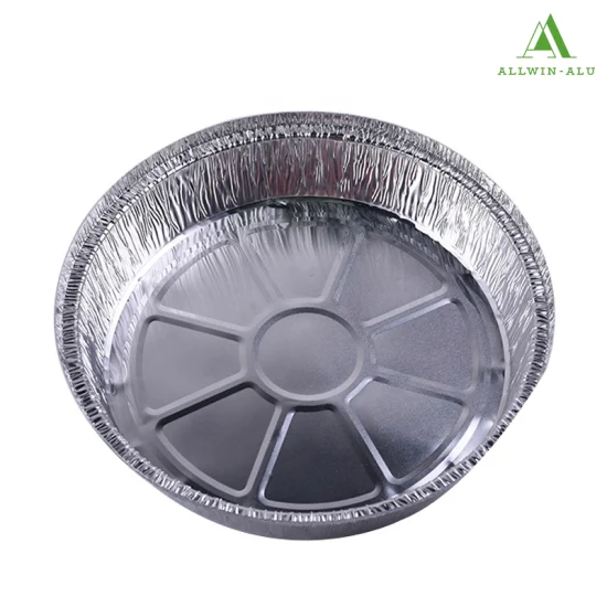Assadeiras redondas de 7 polegadas para bolo de folha de alumínio Bandejas descartáveis ​​para pizza de folha de alumínio com tampas