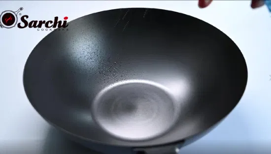 Woks japoneses tradicionais chineses, frigideiras de aço carbono com fundo redondo